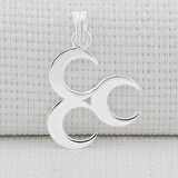 Üç Hilal 925 Ayar Gümüş Erkek Kolye Ucu