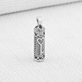 Kalp Anahtar Dualı Cevşen 925 Ayar Gümüş Erkek Kolye Ucu