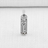 Kalp Anahtar Dualı Cevşen 925 Ayar Gümüş Erkek Kolye