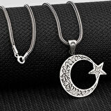Ay Yıldız Dualı Cevşen 925 Ayar Gümüş Erkek Kolye