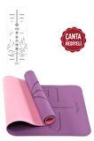 Gymo Sembol Hizalamalı 6mm TPE Yoga Matı Pilates Minderi Pembe