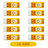 Galatasaray No:20 PVC Free Büyük Boy Beyaz Silgi 10 Adet