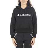 Columbia CS0208 Kapüşonlu Normal Kalıp Baskılı Siyah Kadın Sweatshirt