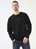 Columbia CSC M BAR SPLIT CREW SWEATSHIRT Bisiklet Yaka Erkek Sweatshirt Siyah CS0274