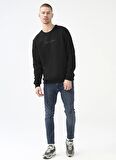 Columbia CSC M BAR SPLIT CREW SWEATSHIRT Bisiklet Yaka Erkek Sweatshirt Siyah CS0274