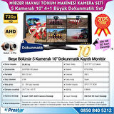 Mibzer için 4+1 Büyük Kameralı 10.36 inç Dokunmatik Monitör Beşe Bölen Kayıtlı 256 Gb Sd Kart Destekli