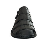 Cex 25Y TRV-8 Siyah Erkek Hakiki Deri Sandalet