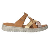 Cex 25Y NBL01 Taba Kadın Hakiki Deri Günlük Terlik