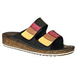 Cex 25Y NBL04 Siyah Kadın Hakiki Deri Günlük Terlik