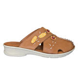 Cex 25Y NBL08 Taba Kadın Hakiki Deri Günlük Terlik