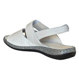 Cex 25Y NBL09 Beyaz Kadın Hakiki Deri Günlük Sandalet