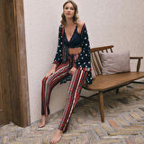 Kadın Sabahlık, Bralet ve Pantolon Takım