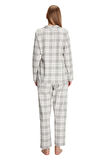Anıl Kadın Gri Uzun Kol Boydan Düğmeli Pijama Takım 11252 