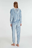 Anıl 11301 Kadın Kapüşonlu Uzun Kol Sweatshirt Pijama Takımı MAN11301
