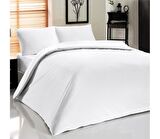 5 Adet Beyaz Çift Kişilik %100 Pamuk Otel Nevresim Yorgan Kılıfı 200×220 Cm 63 Tel Dokuma