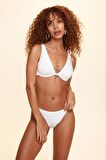 No Gossİp Maggie Balenli Uzun Üçgen Bikini Tek Üst Beyaz 229111