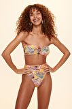 No Gossİp Klain Halkalı Soft Starplez Bikini Tek Üst Yaprak Desenli 229113-D