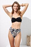 Pierre Cardin Lizbon Tak-Çıkar Dolgulu Strplez Yüksek Bel Bikini Geometric 221212