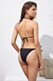 Pierre Cardin Dudi Büzgülü Üçgen Bikini Siyah 221200