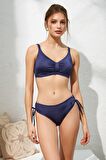 Pierre Cardin Curly Soft Pedli Toparlayıcı Bikini Lacivert 221219