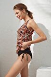 Pierre Cardin Lima V Yaka Sürgülü Tankini Zebra 221503