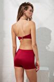 Kaia Straplez Şortlu Bikini Takim Siyah 221238
