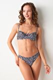 Pierre Cardin Gia Balenli Balkonet Bikini Tek Üst Zebra 239102-D