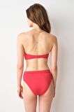 Ella Yüksek Bel V Kesim Bikini Tek Alt Kırmızı 239207