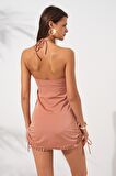 Jersey Soft Straplez Elbise Mayo Bronz 231128