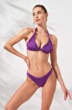 Dudi Kaplı Üçgen Bikini Mor 231224