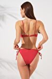 Blake Büzgülü Önden Bağlamalı Bikini Kırmızı 231226