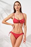 Blake Büzgülü Önden Bağlamalı Bikini Kırmızı 231226
