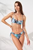 Blake Büzgülü Önden Bağlamalı Bikini Coral 231226-D