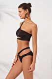 Iconic Tek Omuz Bağlamalı Bikini Siyah 231227