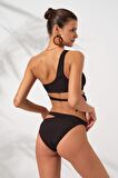 Iconic Tek Omuz Bağlamalı Bikini Siyah 231227
