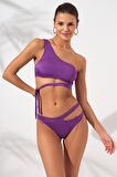 Iconic Tek Omuz Bağlamalı Bikini Mor 231227
