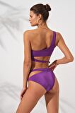 Iconic Tek Omuz Bağlamalı Bikini Mor 231227
