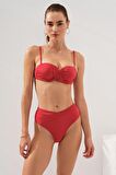 Clarke Kaplı Straplez Bikini Kırmızı 231231