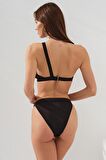 Dekolteli Tek Omuz Bikini Siyah 231209