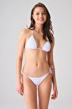 Hazel İp Bağcıklı Bikini Altı Beyaz