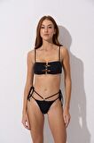 Pierre Cardin Aksesuarlı Soft Straplez Bikini Takım Siyah 241205