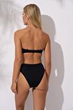 Pierre Cardin Dolgulu Straplez Bikini Takım Siyah 241242