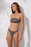 Pierre Cardin Bandaj Straplez Bikini Takım Leopar 241274-D