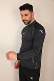 Diadora Muline Gri Tek Üst Sweatshirt - Muline Koyu Gri