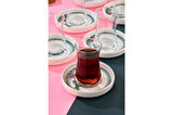 Cooker Lüks Porselen Desenli 6 Lı Çay Tabağı Bardak Altı - CKR4150 - Antique Rose