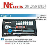 Nt Tools 16 Parça 1/4" Altıköşe Lokma Seti NCSET114