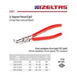 İzeltaş 19-60 mm Arası Eğri İç Segman Pensesi  3331 12 0170
