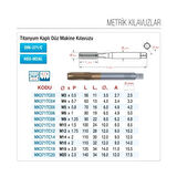 Maier M3x0,5 Düz Makina Kılavuzu HSS-M2AL Titanyum Kaplı Standart DIN-371/C MK371TC03