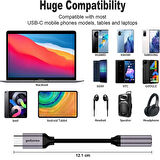 Type C To Aux 3.5mm Jack Kulaklık Dönüştürücü Type-C Telefon Tablet Uyumlu Adaptör