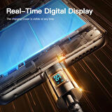 Type C To Type C 100WATT Hızlı Şarj Data Kablosu Dijital Ekranlı Siyah 1.2 Metre